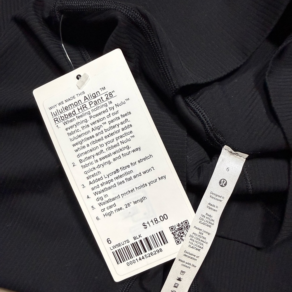 Lululemon Align Ribbed HR Pant 28” - Black - Picture 6 of 7